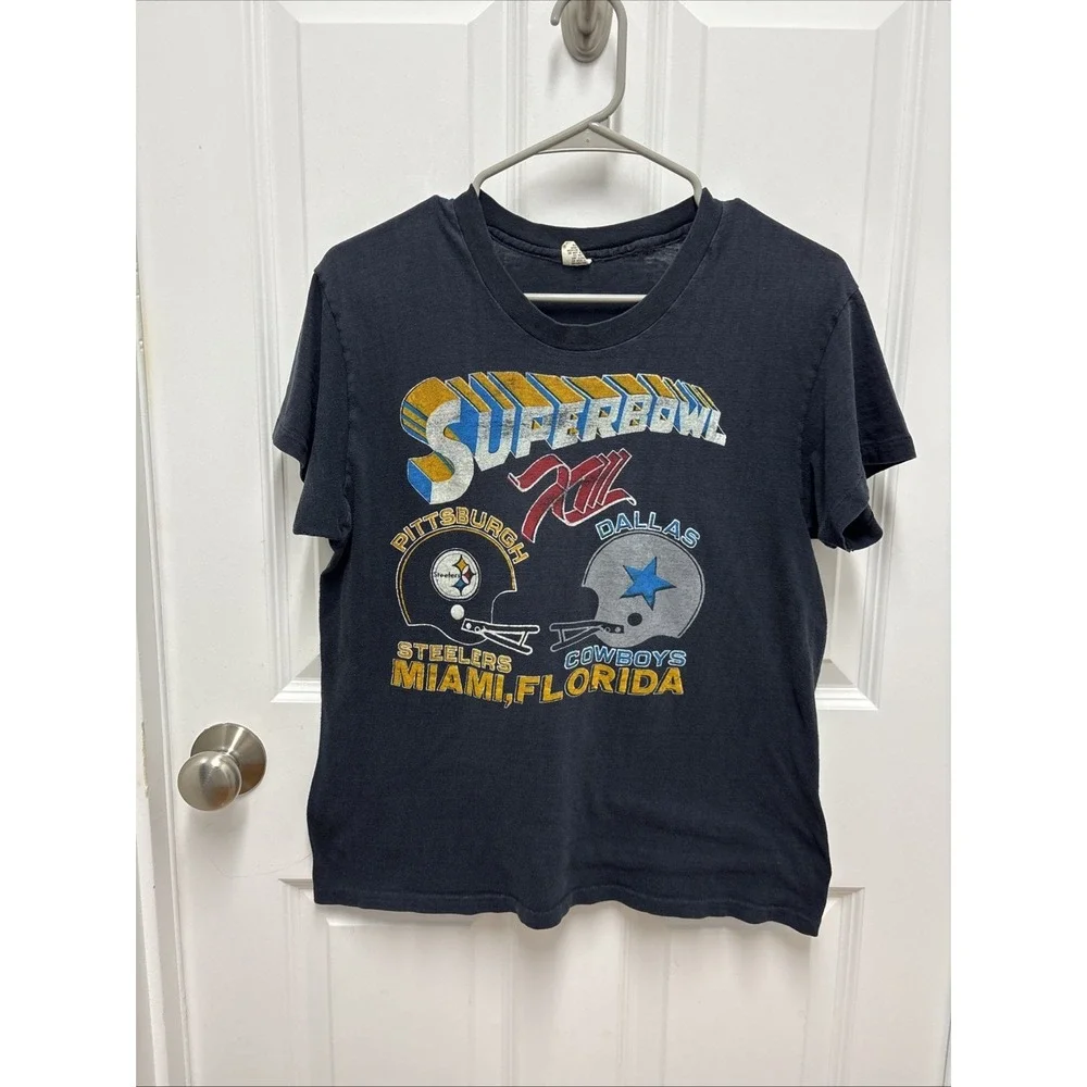 1979 Superbowl XIII Pittsburg STEELERS VS Dallas COWBOYS T-shirt Hanes Medium